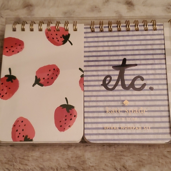 Kate Spade 'strawberries'spiral 3 notepad set. NWT - Picture 2 of 5